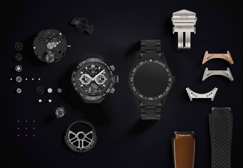 TAG Heuer Connected Modular 45智能腕錶首創模組化功能，可自由更換智慧模組能與高級製錶機械機芯模組。