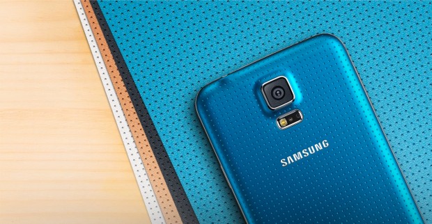 Samsung Galaxy S5 review: The rear of the S5 is dimpled, and available in a number of different garish colours