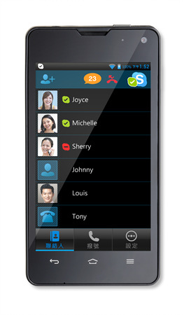PChomeTalk_Skype安卓專用機_PChomeTalk UI設定開機首頁就是連絡人 撥打電話更快速方便